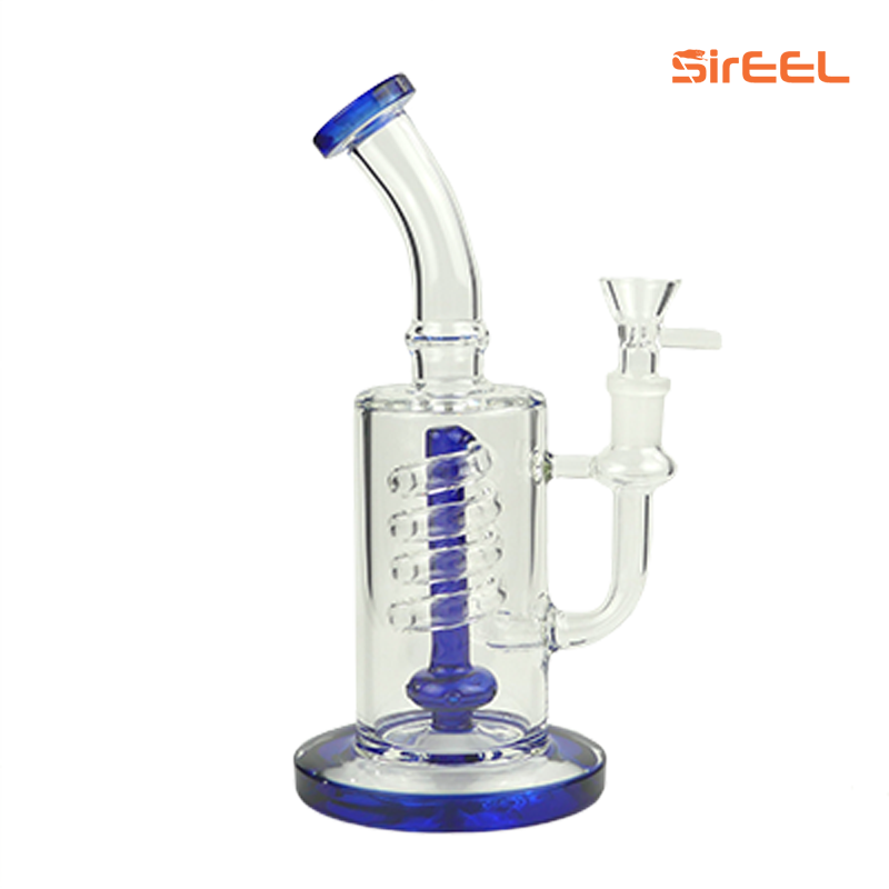 SirEEL - 10" Spiral Shower Perc Bong with Flower Bowl, Assorted Colors May Vary