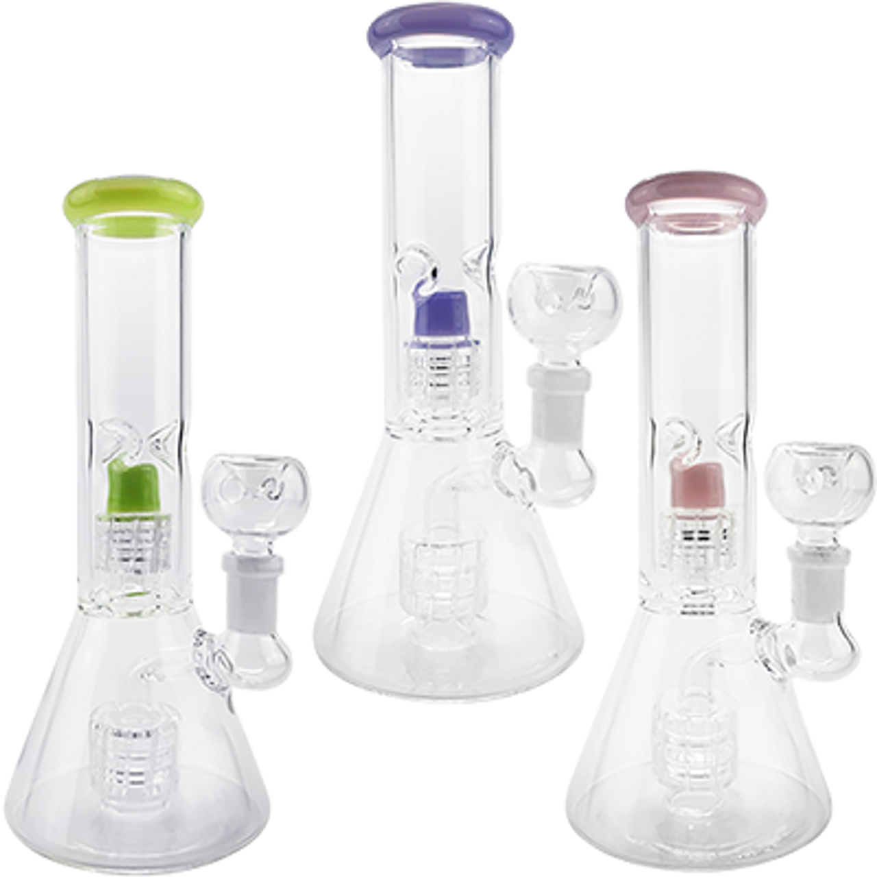 8" 2x Matrix Showerhead Perc Bong | Assorted Colors | Comes with Flower Bowl