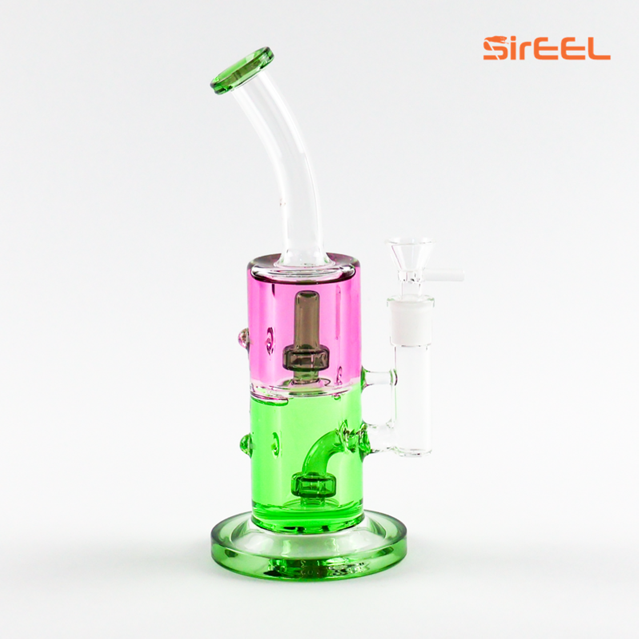 11" SirEEL Two Tone Glycerin Shower Perc Bong with Flower Bowl | Assorted Colors