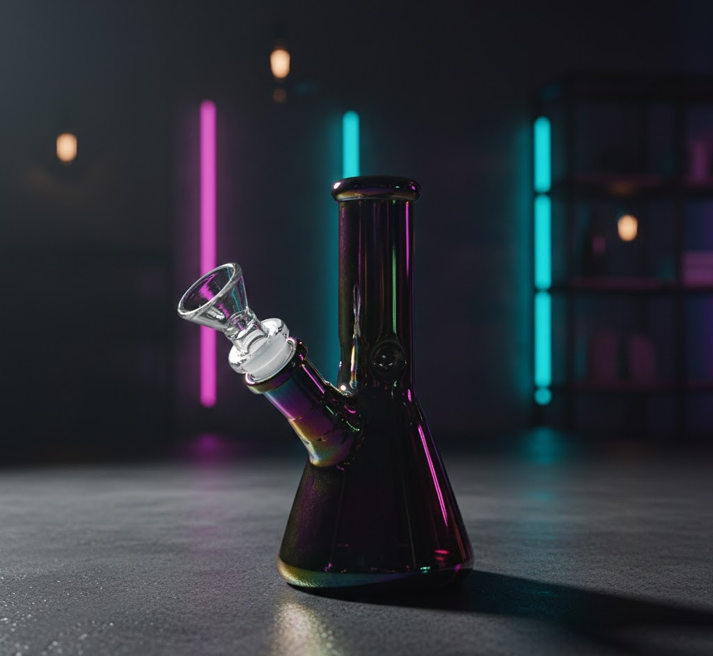 SirEEL - 6.5" Electroplated Beaker Bong with Flower Bowl, Assorted Colors May Vary (Generated with AI which can make mistakes)