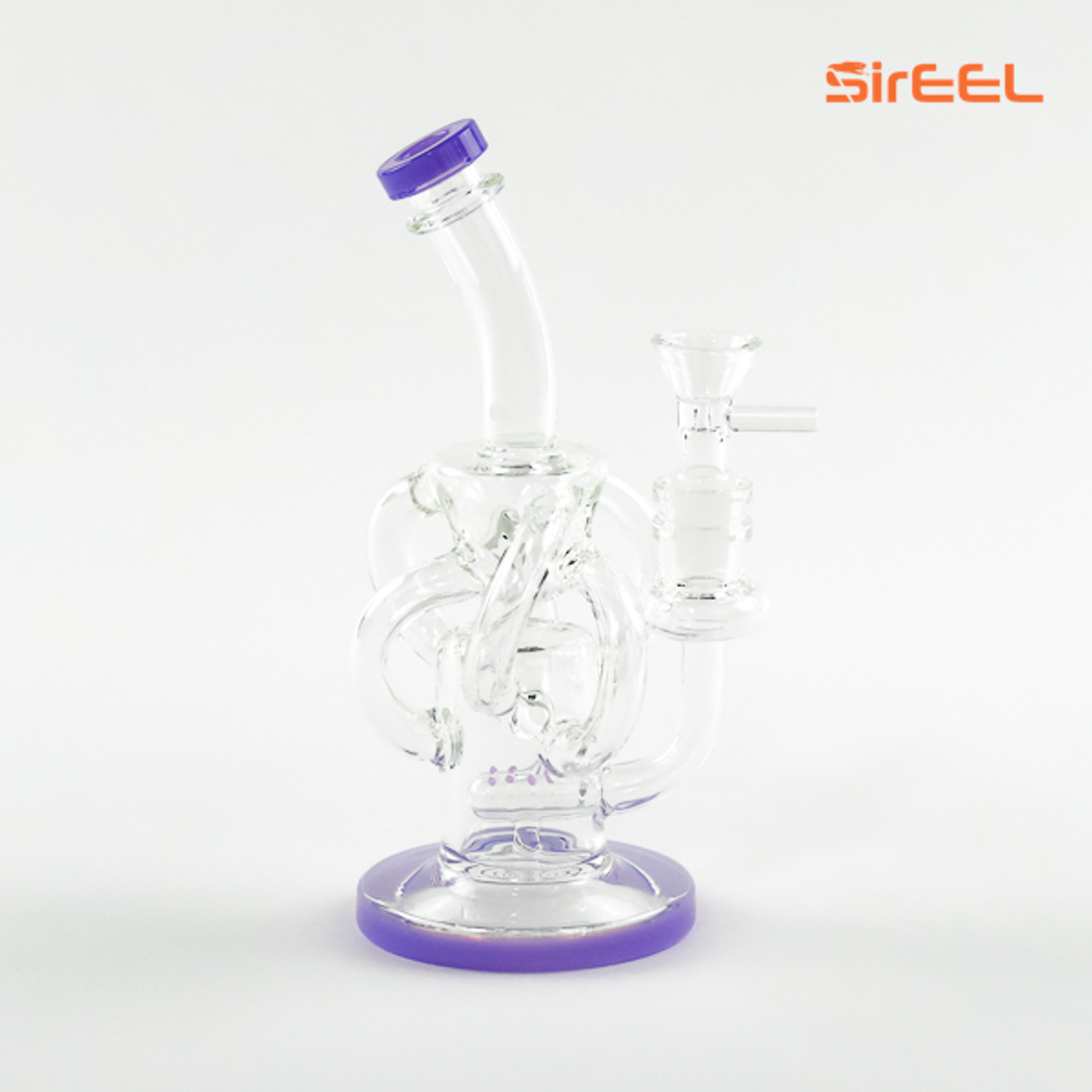 8" SirEEL SerenityCycler Bong with Flower Bowl | Purple