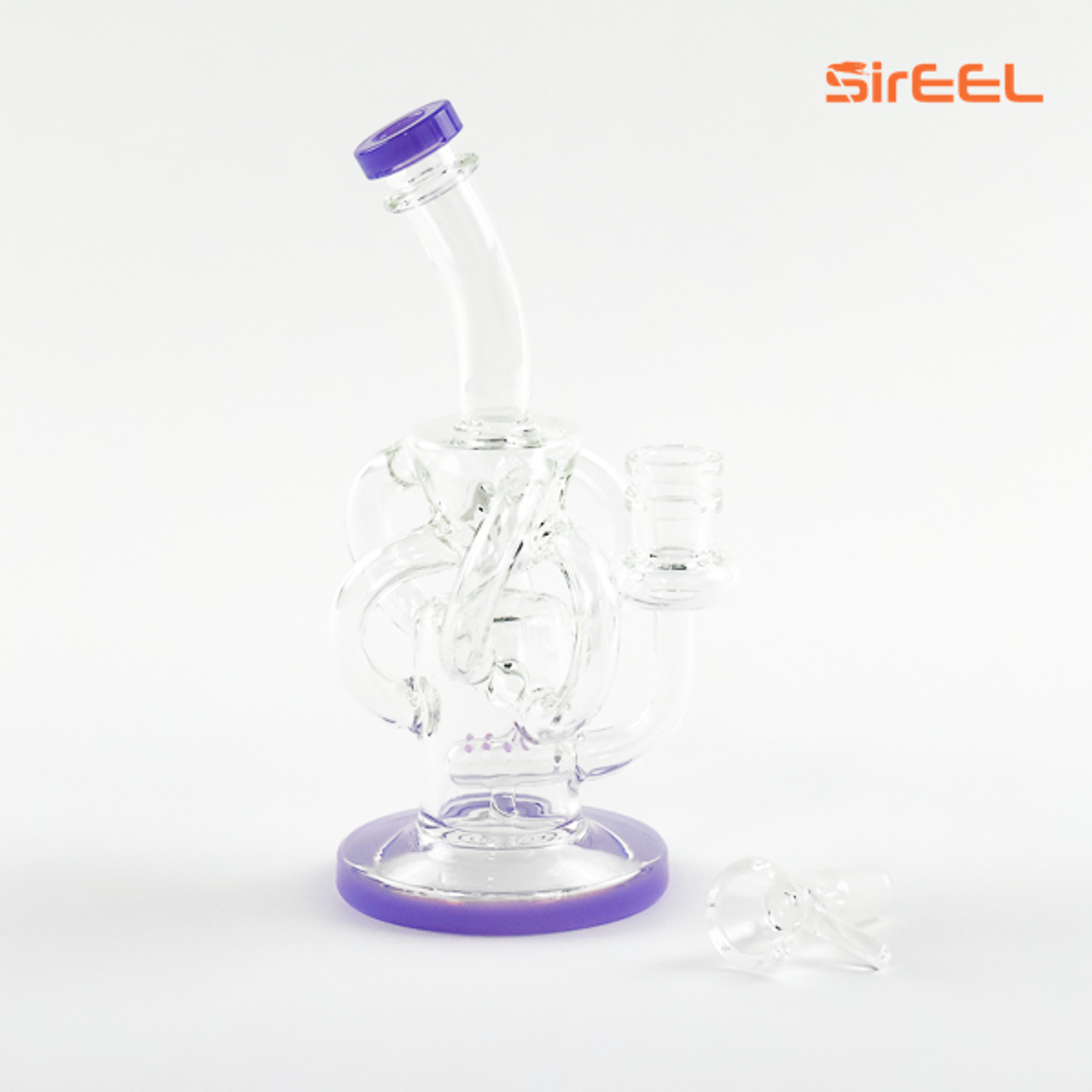 8" SirEEL SerenityCycler Bong with Flower Bowl | Purple