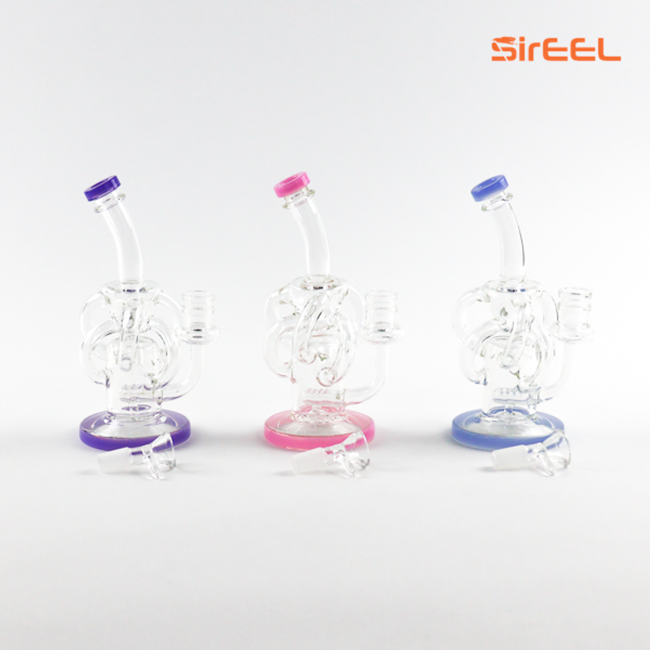 8" SirEEL SerenityCycler Bong with Flower Bowl | Assorted Colors