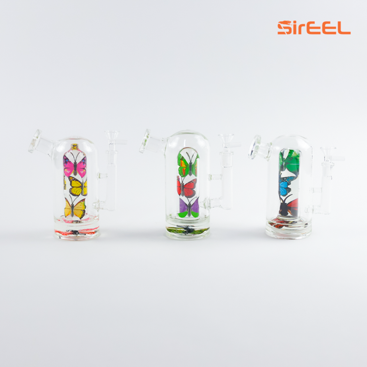 7" SirEEL Butterfly Bliss Glycerin Bong with Flower Bowl | Assorted Colors