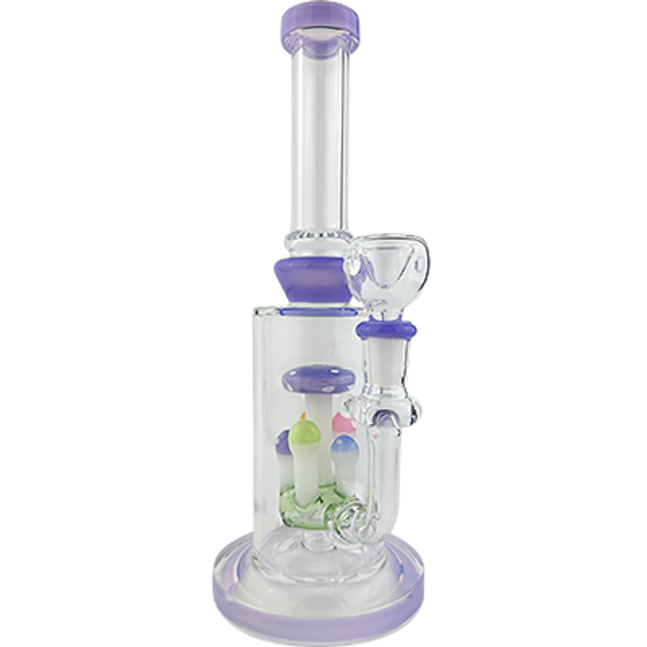 LuvBuds - 10" 6X Mushroom Forest Perc Bong, Assorted Colors May Vary
