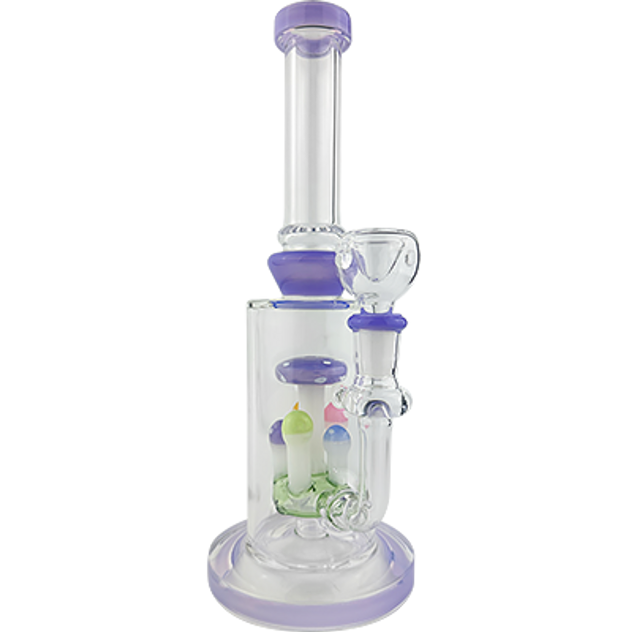 LuvBuds - 10" 6X Mushroom Forest Perc Bong, Assorted Colors May Vary