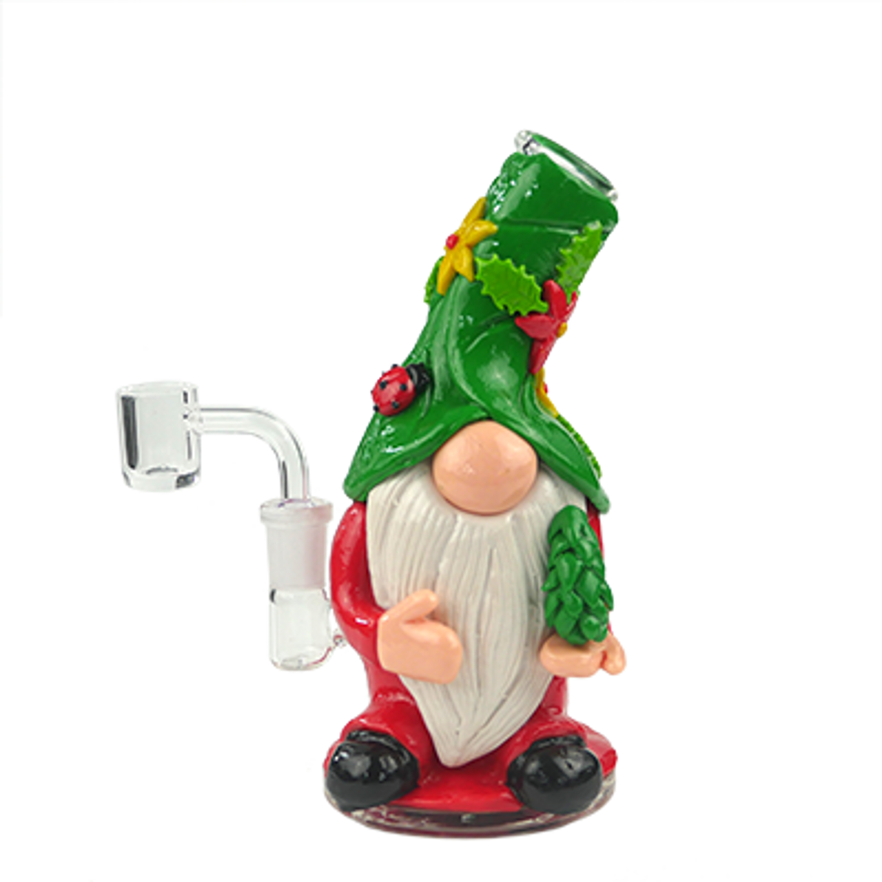 LuvBuds - 7.5" Christmas Gnome Sayin' Bong with Banger LuvBuds - 7.5" Christmas Gnome Sayin' Bong with Banger