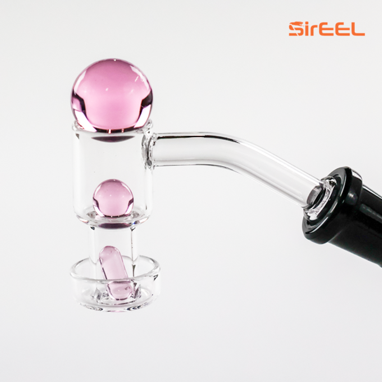 SirEEL Terp Slurper Set w/ Banger | 4pc | 14mm Male 45* | Pink Detail