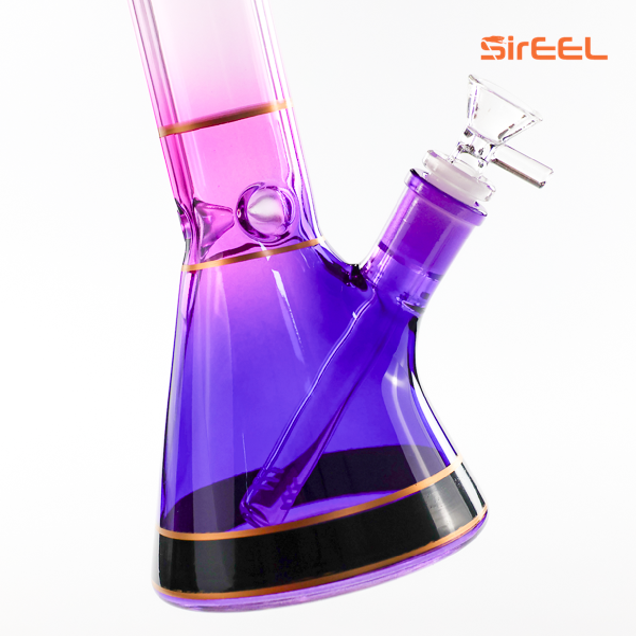 10" SirEEL Stained Glass Beaker Water Pipe with Bowl | Assorted Colors