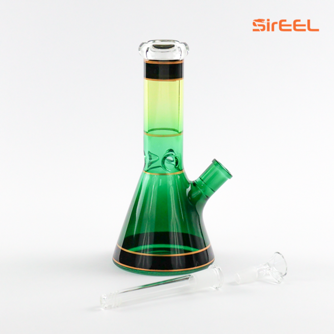 10" SirEEL Stained Glass Beaker Water Pipe with Bowl | Assorted Colors