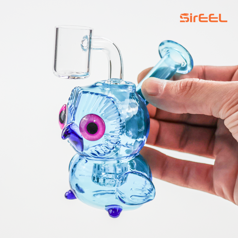SirEEL - 4" Owlchemist Concentrates Rig with Banger, Blue