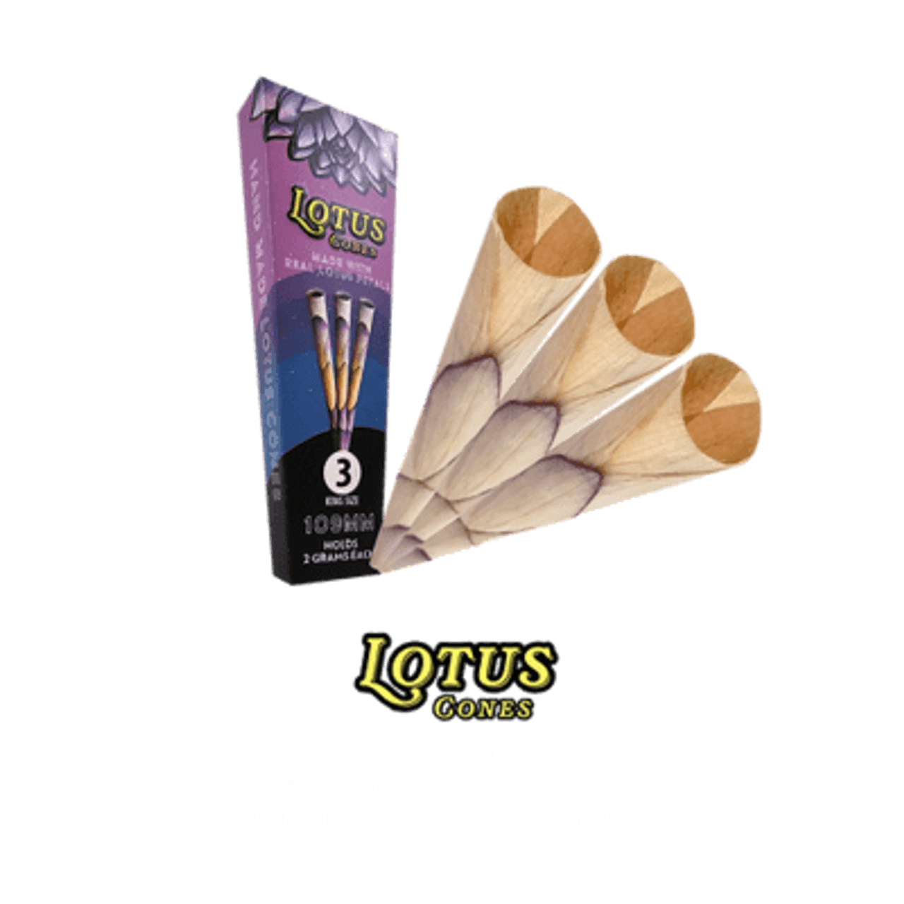 Lotus Petal Cones 3pk | 15ct POP Display | King Size
