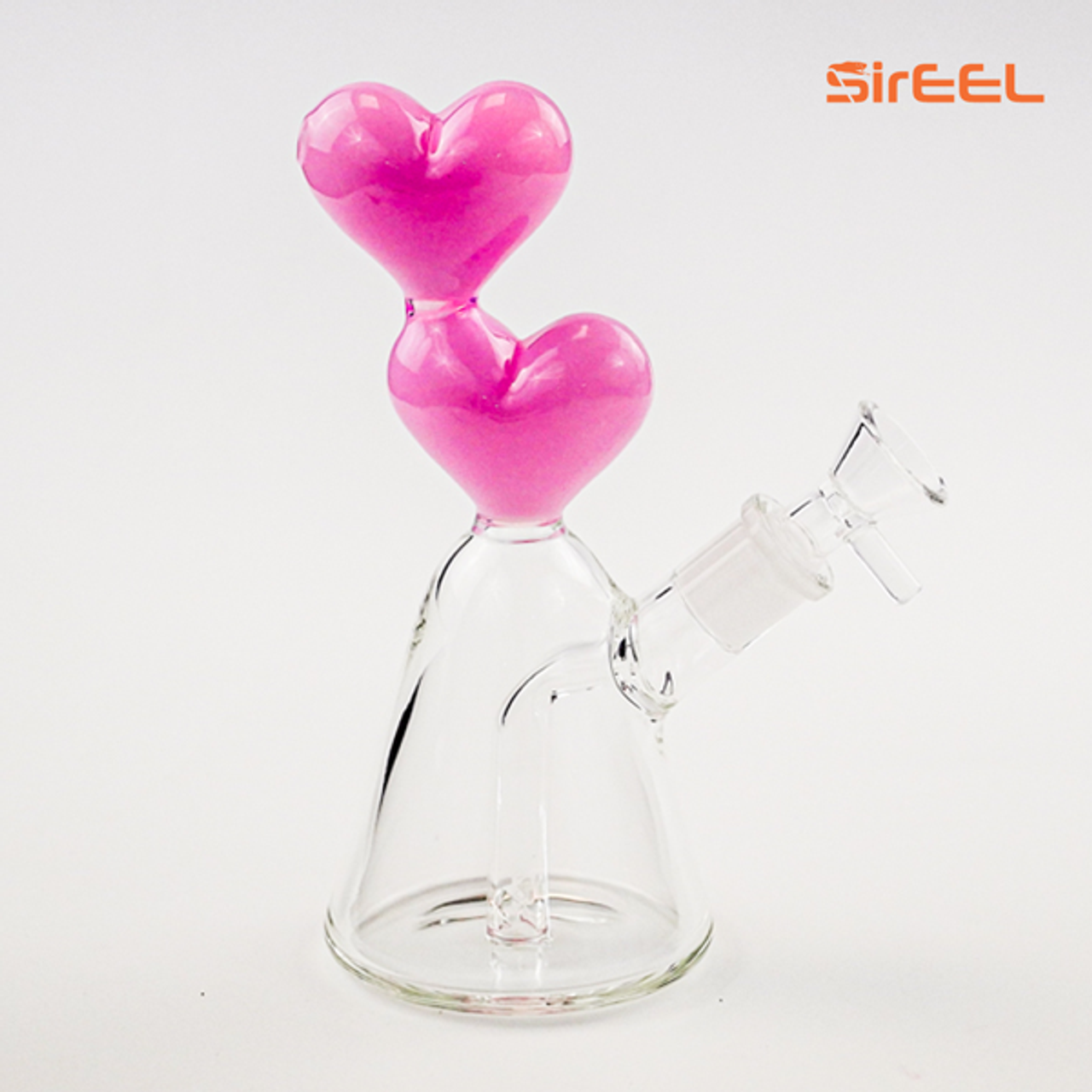 7" SirEEL Hearts Ablaze Beaker Bong with Bowl | Assorted Lovely Colors
