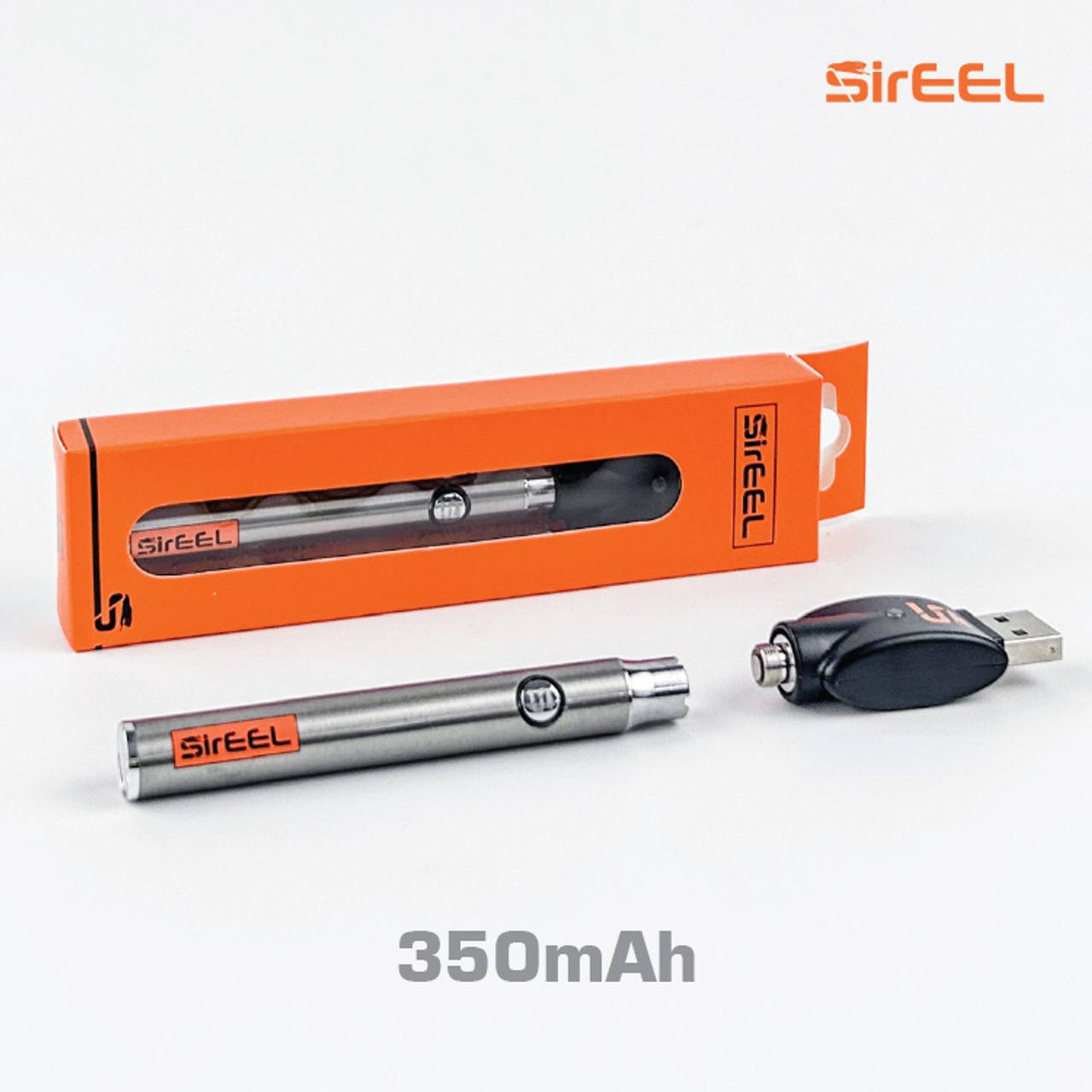 SirEEL Flashlight 350mAh Preheat Variable Voltage Battery & USB Charger | Silver Color | 20 Unit POP