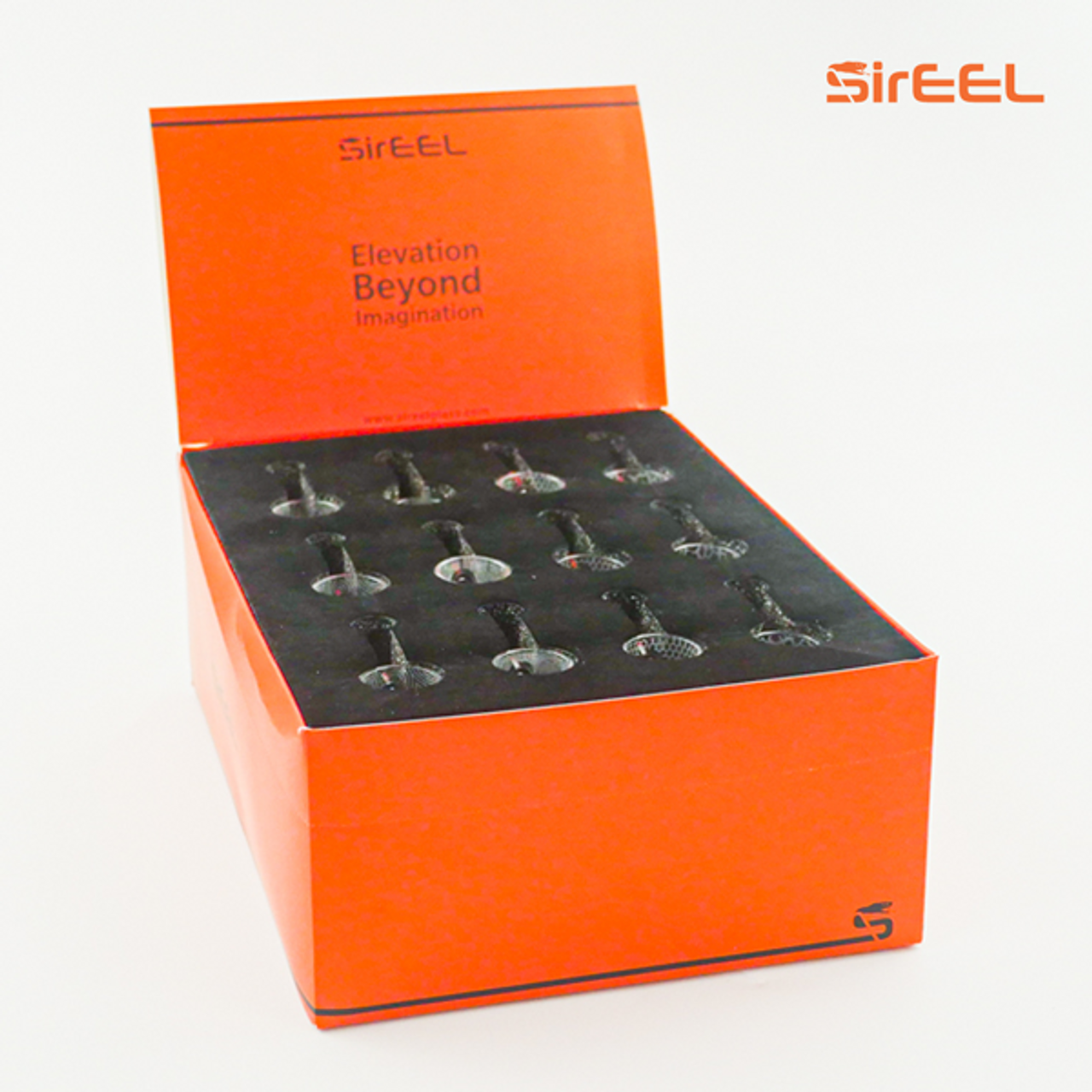 SirEEL Etched Quartz Bucket Banger | 12 Units | Assorted Designs | 14mm Male | Retail Packaging