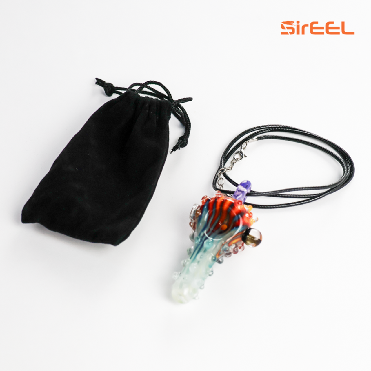 SirEEL Wig Wag Wonder Glass Pendant MiniPipe | Black Necklace Included
