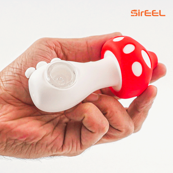 SirEEL - 15pk 4.5" Silicone Mushroom Pipe, Assorted Colors May Vary, Retail Packaging