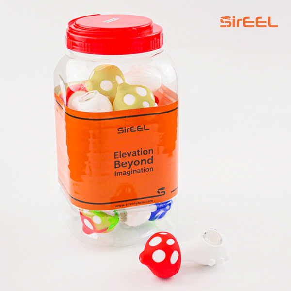 SirEEL - 15pk 4.5" Silicone Mushroom Pipe, Assorted Colors May Vary, Retail Packaging