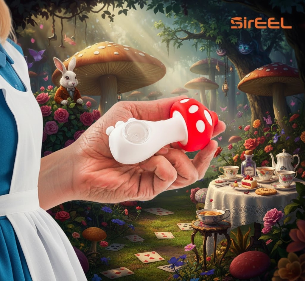SirEEL - 15pk 4.5" Silicone Mushroom Pipe, Assorted Colors May Vary, Retail Packaging (Generated with AI which can make mistakes)