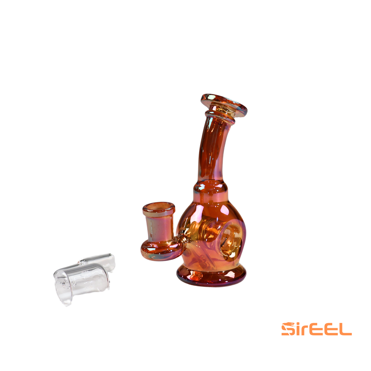 SirEEL - 5" Iridized Hypno Hoop Mini Rig, 14mm Quartz Banger Included, Retail Packaging, Assorted Colors May Vary