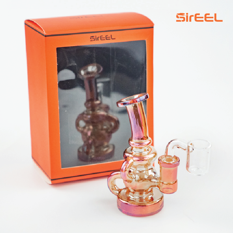 SirEEL - 5" Iridized Recycler Rig, 14mm Quartz Banger Included, Retail Packaging (Vintage Version)