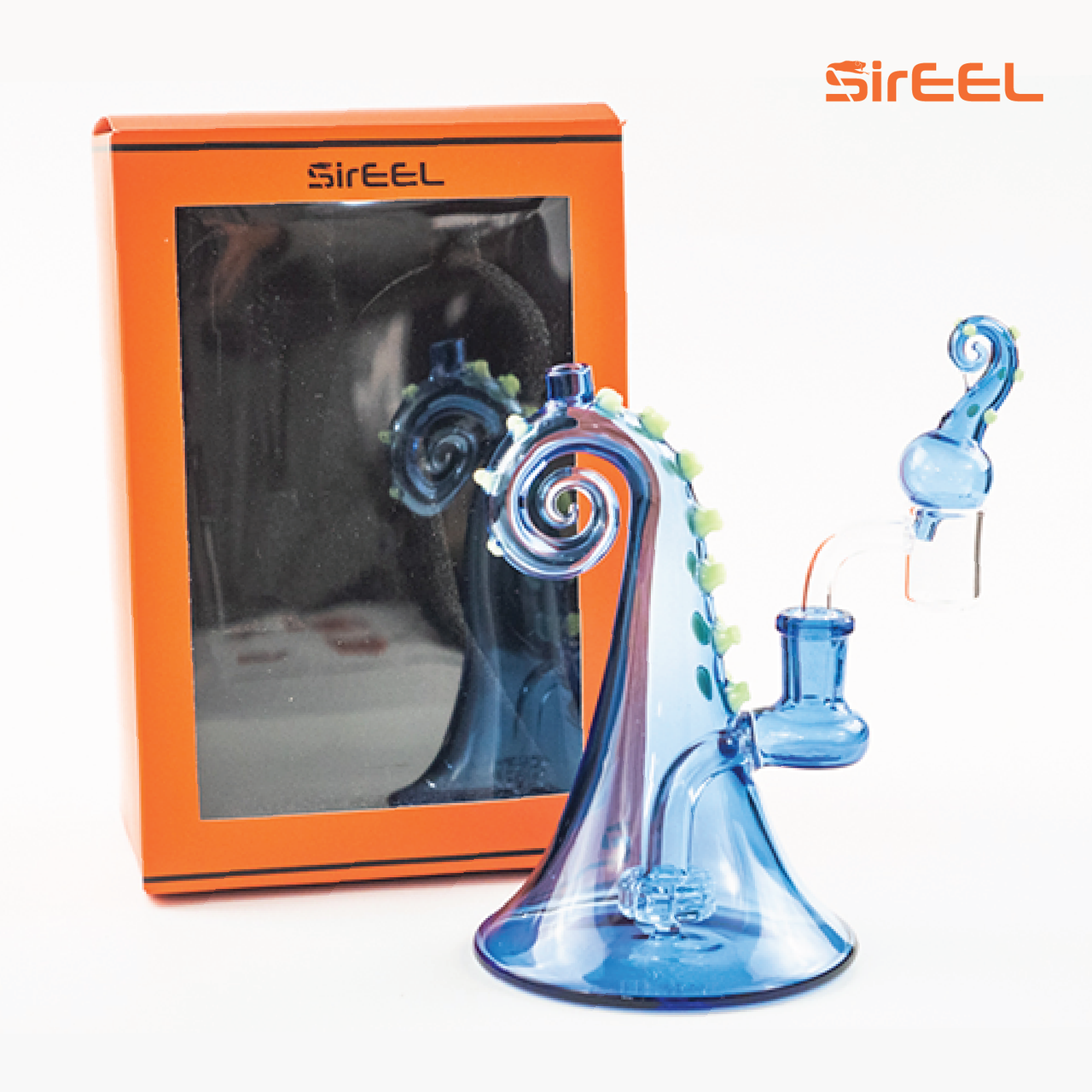7" SirEEL Octopus Mini Dab Rig w/ Matching Carb Cap & Banger | Assorted Colors | Retail Packaging