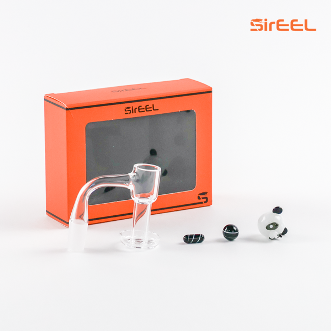 SirEEL Quartz Terp Slurper Panda Set | Matching Cap & Pills | 14mm Male | Retail Packaging