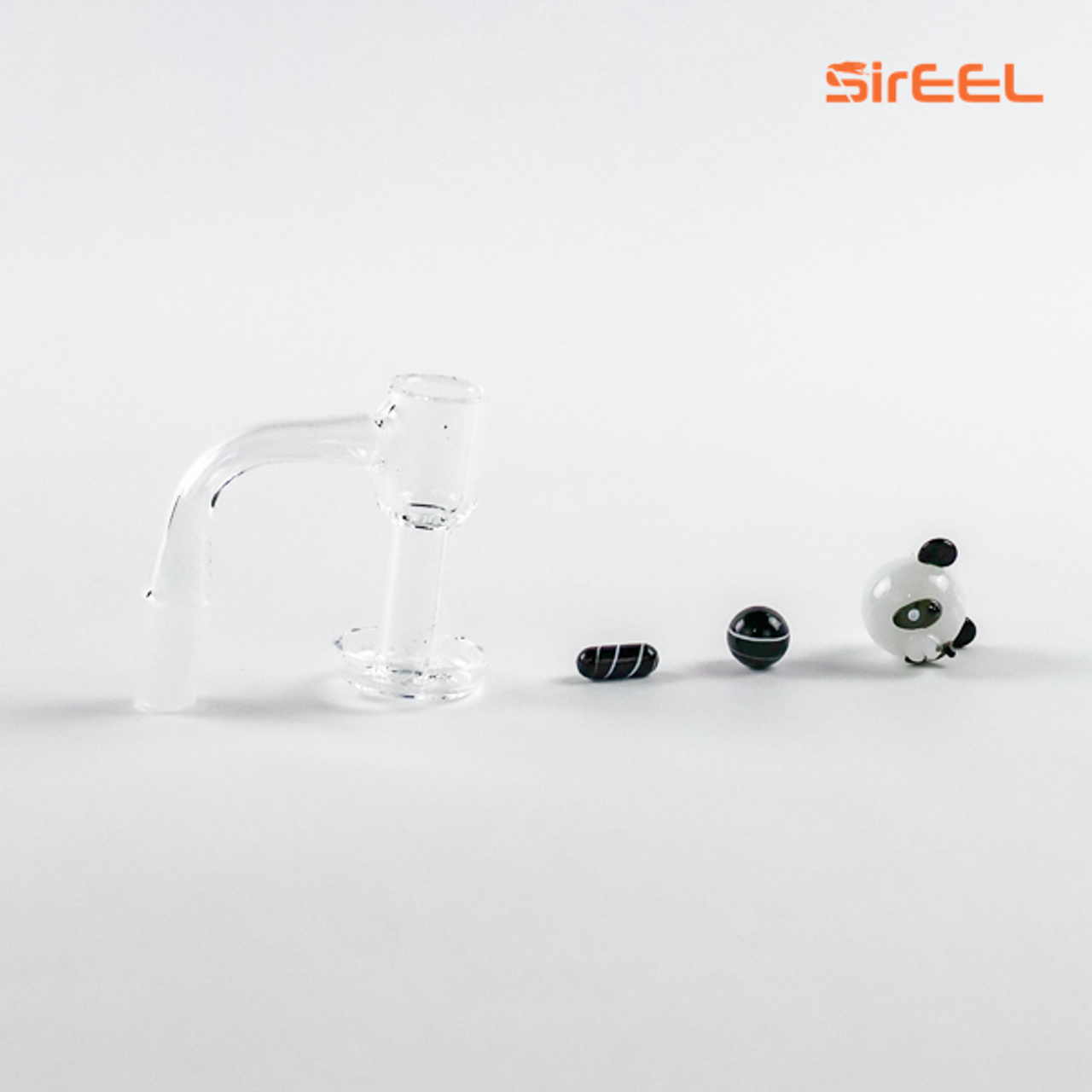 SirEEL Quartz Terp Slurper Panda Set | Matching Cap & Pills | 14mm Male | Retail Packaging