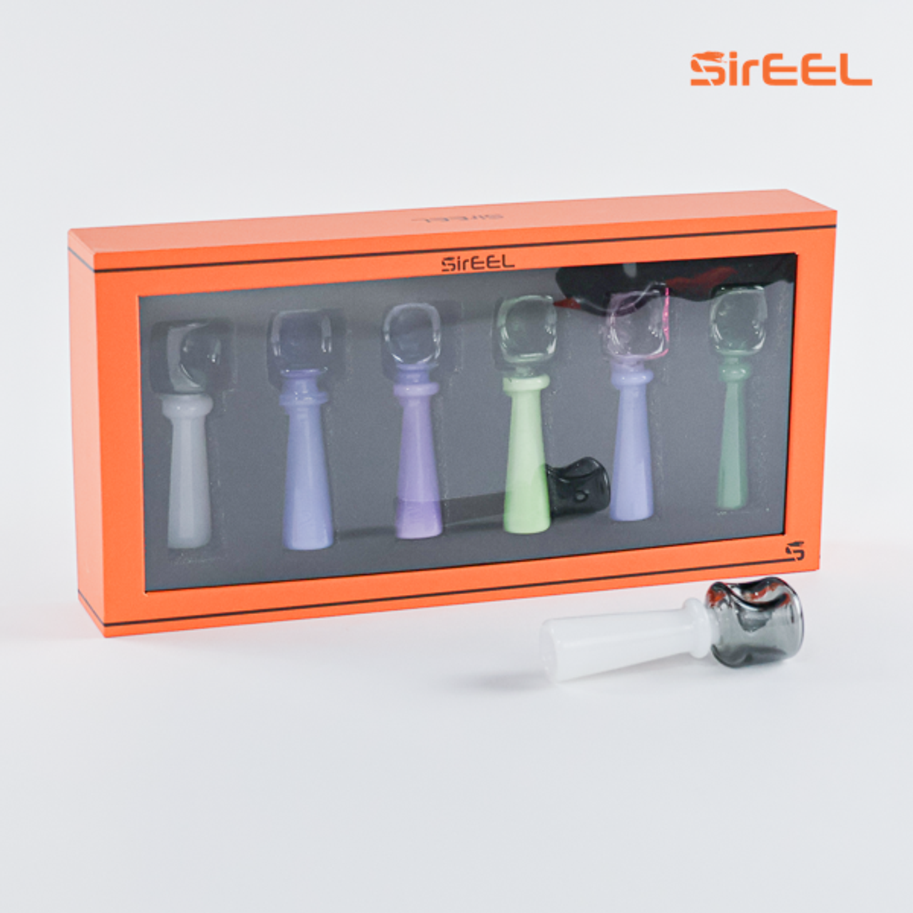 4.25" SirEEL Stacked Geometric Hand Pipe | 6 Units | Assorted Colors | Retail Packaging