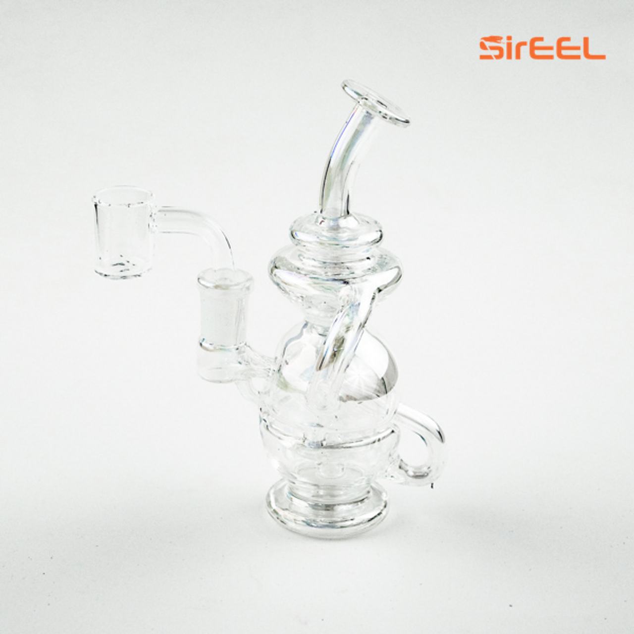 7" SirEEL Iridized 2x Recycler Fab-Egg Shower Rig with Banger | Assorted Colors | Retail Packaging