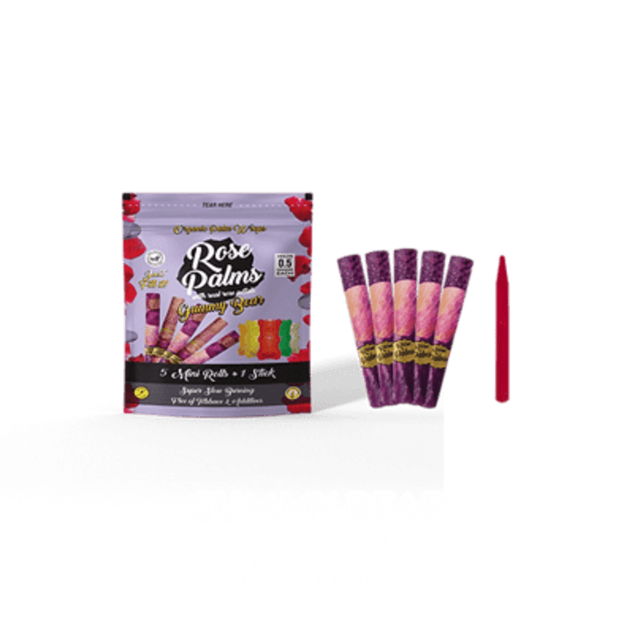 Rose Palms Gummy Bear Rose Petal 5pk | 20 Units | 63mm | Mini Size
