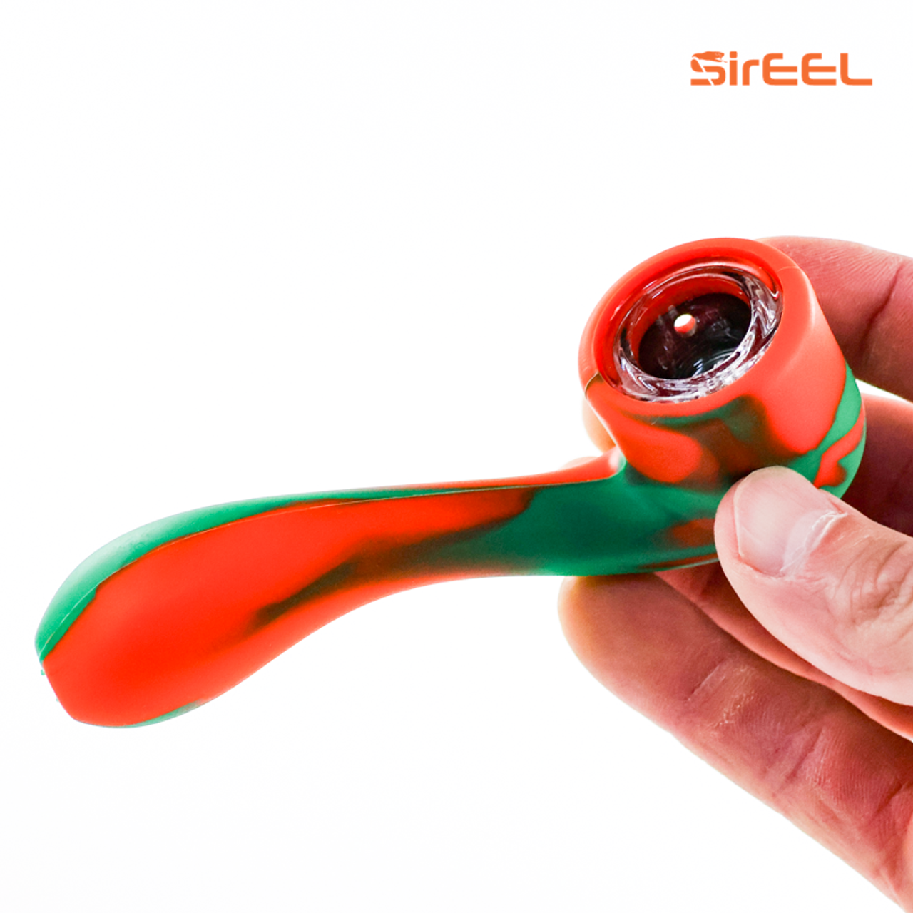 SirEEL - 5.5" Silicone Savant Hand Pipe with Glass Screen, Assorted Colors May Vary