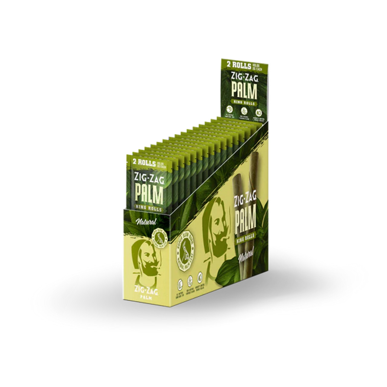 Zig-Zag King Size Palm Rolls Carton | 15ct | 2pk | Natural