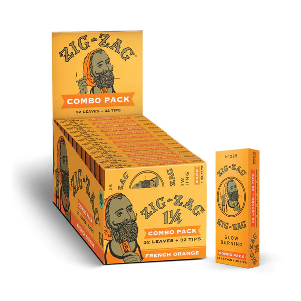 Zig-Zag - Combo Pack 1 1/4 Orange Carton, 24ct, 32 Papers and Tips