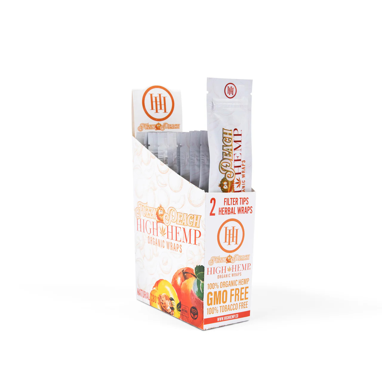 High Hemp Wraps Organic FUZZY PEACH | 25 Pouches per Box | 2 Wraps per Pouch