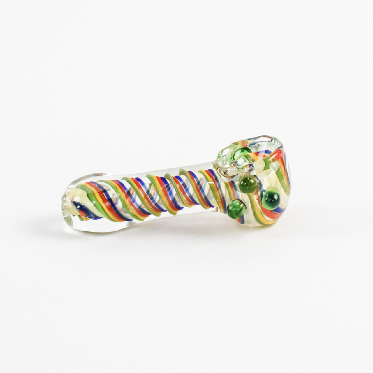 LuvBuds - 3.5" Fumed Rainbow Ribbon Spoon Pipe, Assorted Colors May Vary