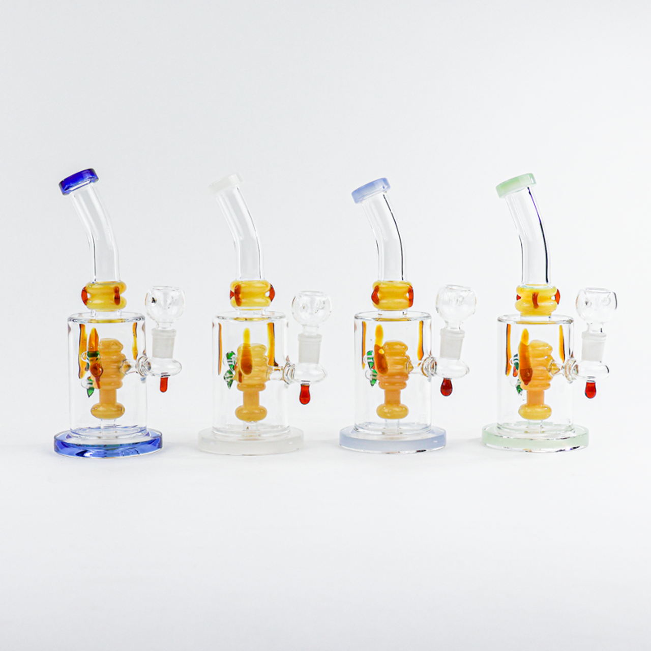 8" HoneyBee Hive Bong with Flower Bowl | Assorted Colors