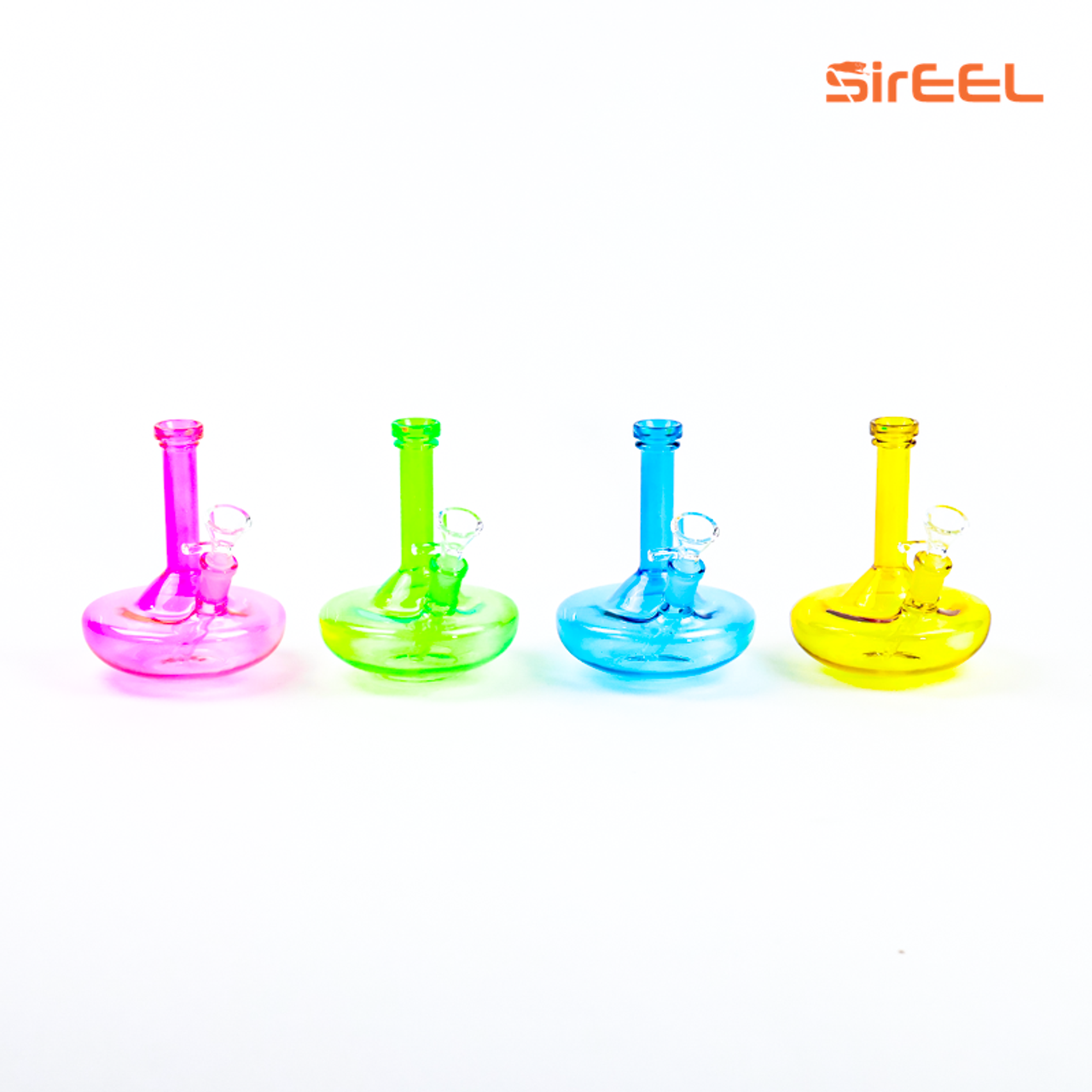 SirEEL - 6" Wide Base Beaker UFO Bong with Flower Bowl, Assorted Colors May Vary