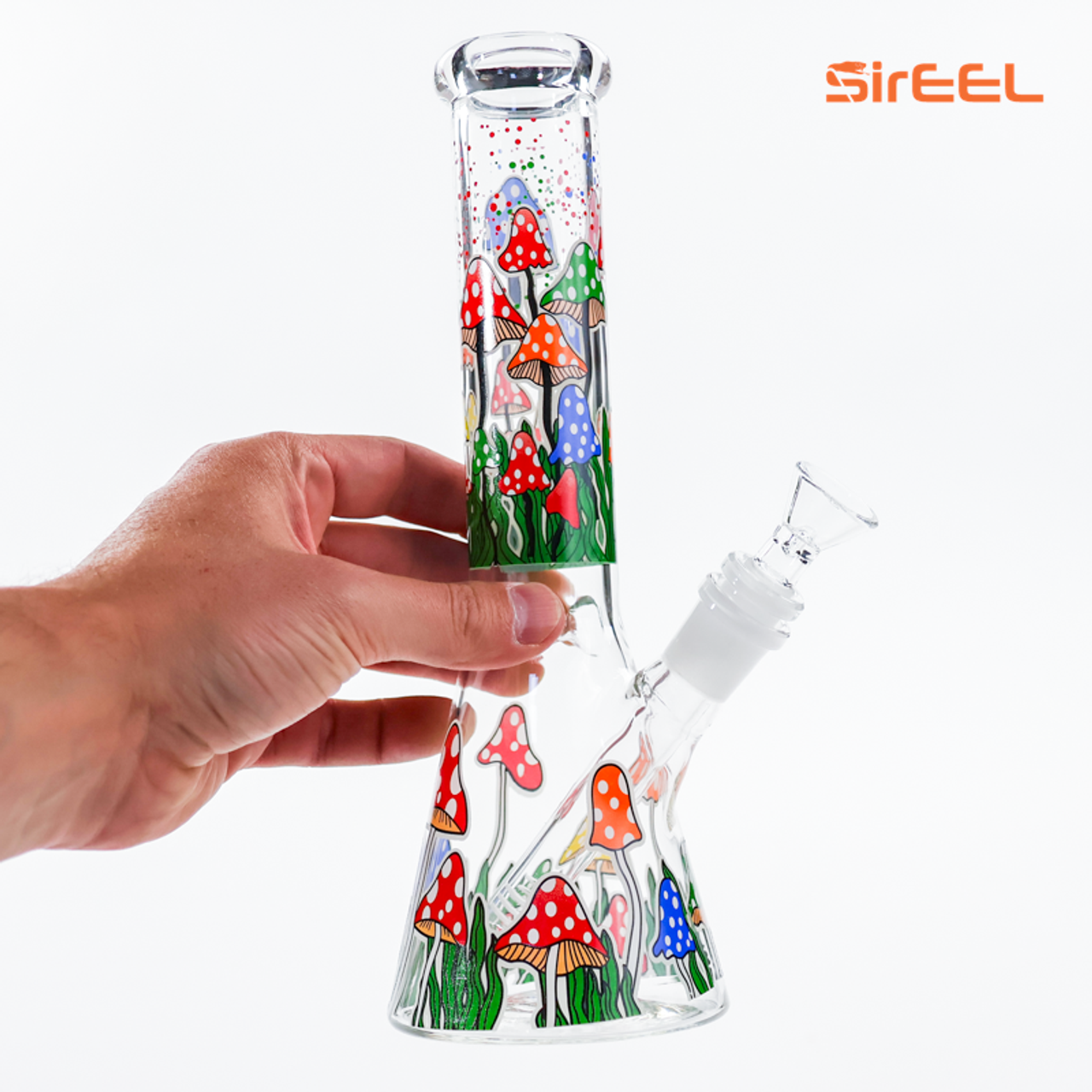 SirEEL - 10" Funky Fungi Beaker Bong with Flower Bowl, Assorted Mushroom Colors SirEEL - 10" Funky Fungi Beaker Bong with Flower Bowl, Assorted Mushroom Colors