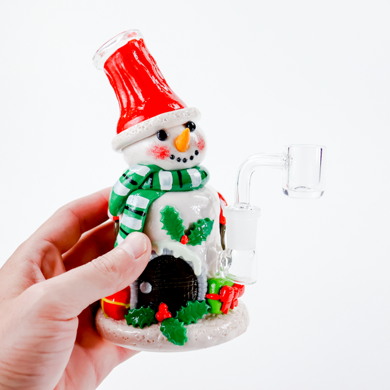 LuvBuds - 7" Holiday Themed Resin Dab Rig with Banger, Assorted Colors May Vary