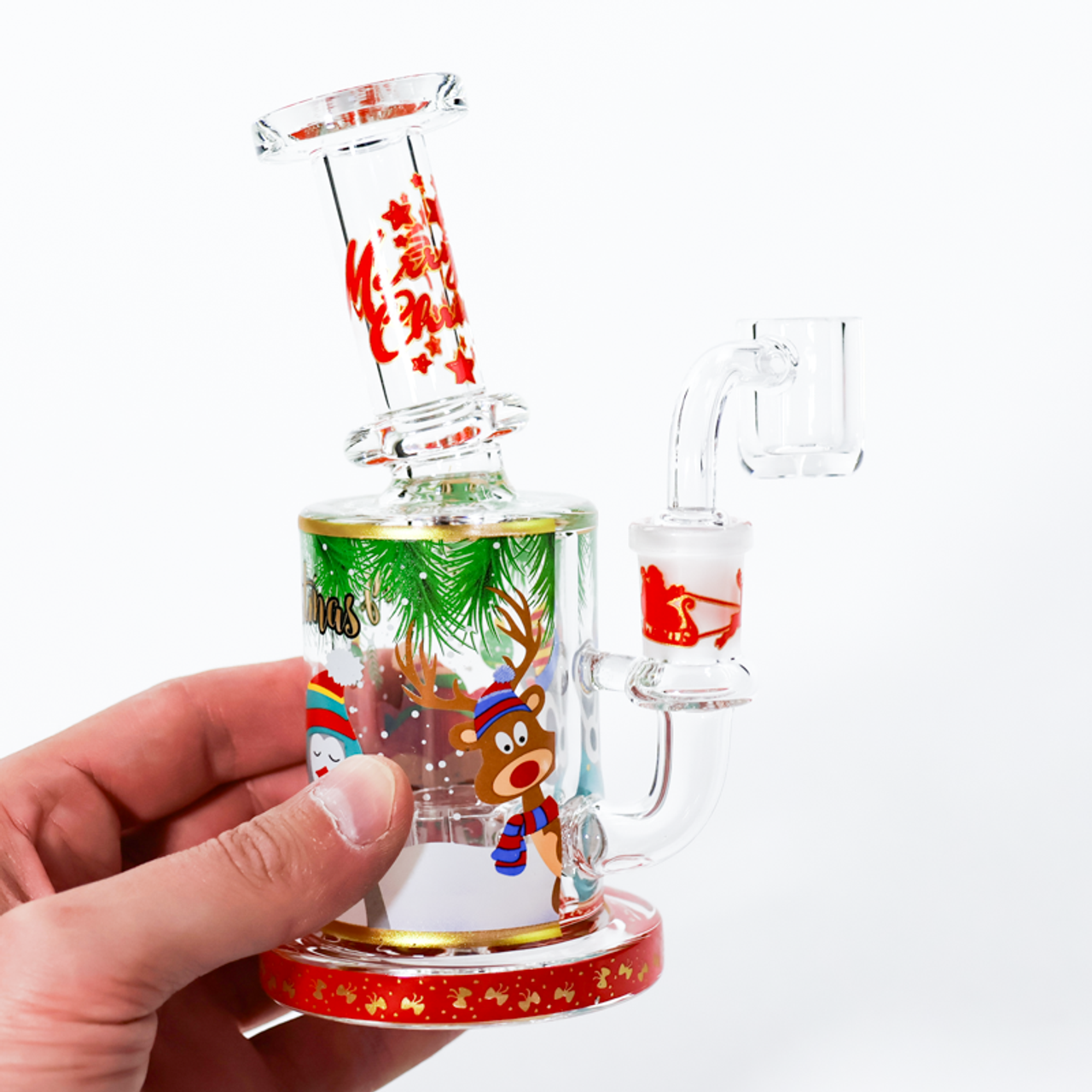 LuvBuds - 6" Baked On Holiday Themed Dab Rig with Banger, Assorted Colors May Vary LuvBuds - 6" Baked On Holiday Themed Dab Rig with Banger, Assorted Colors May Vary