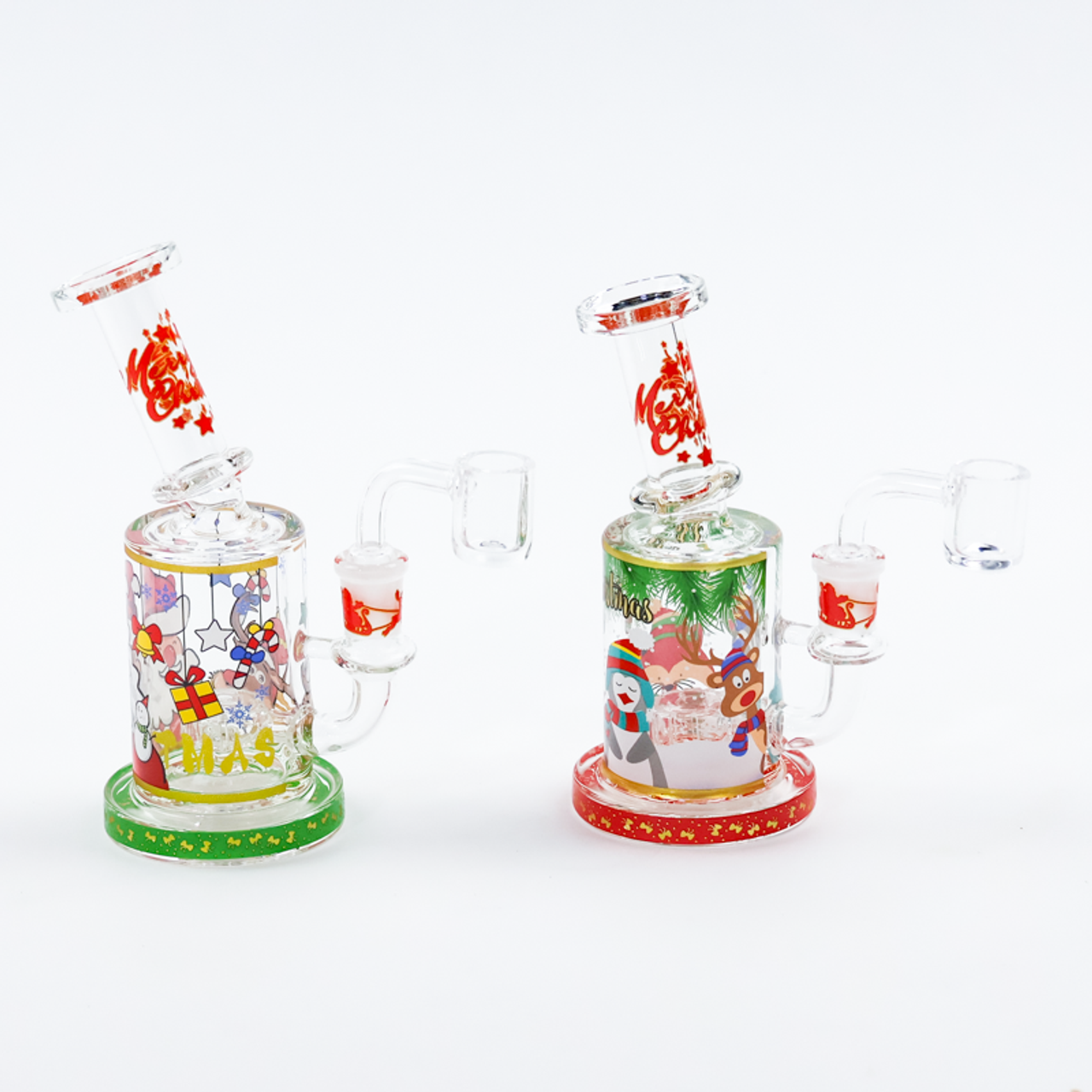 LuvBuds - 6" Baked On Holiday Themed Dab Rig with Banger, Assorted Colors May Vary LuvBuds - 6" Baked On Holiday Themed Dab Rig with Banger, Assorted Colors May Vary