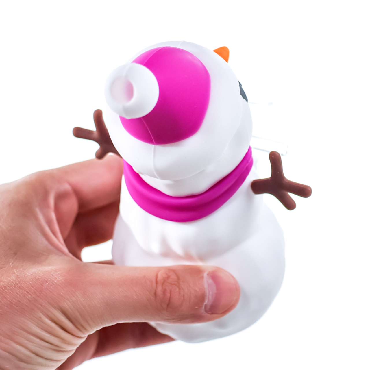 5.5" Silicone Snowman Bong with Flower Bowl | Assorted Colors