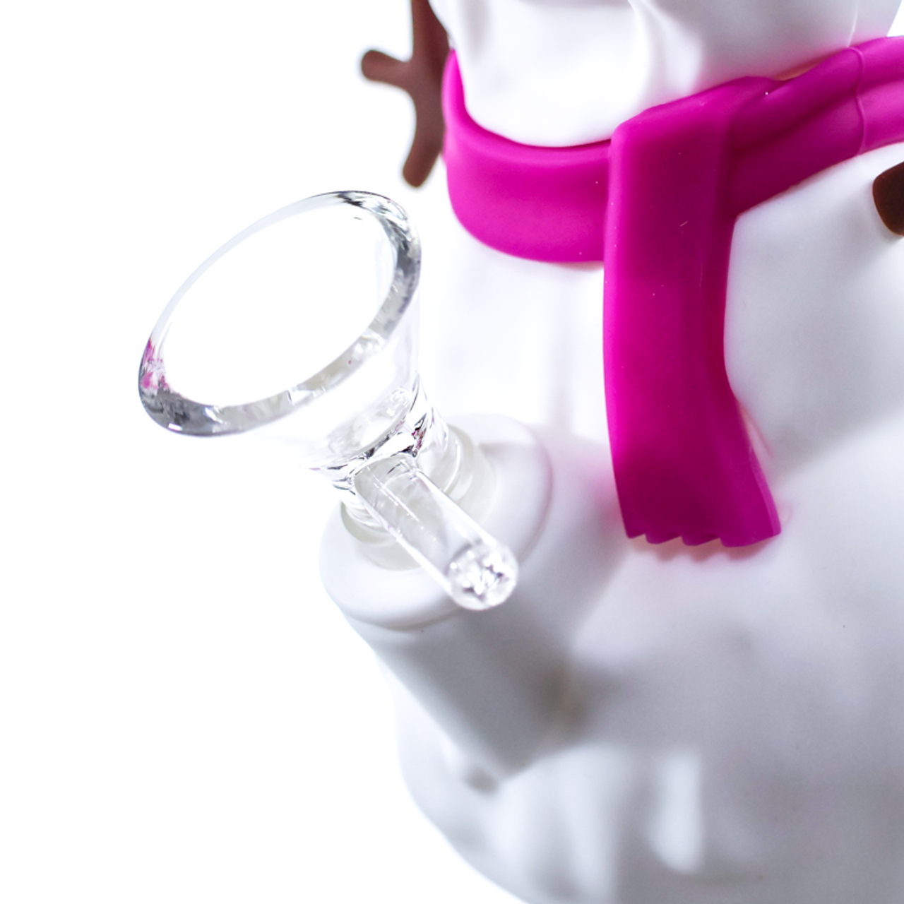 5.5" Silicone Snowman Bong with Flower Bowl | Assorted Colors