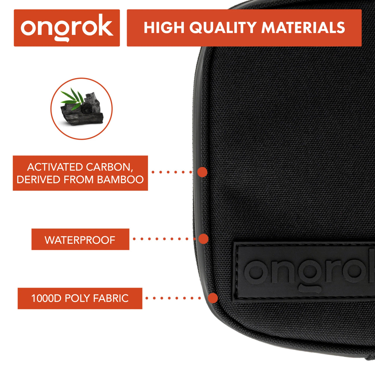 ONGROK - Smell Proof Carbon lined Wallet, Small 4 x 6", Black