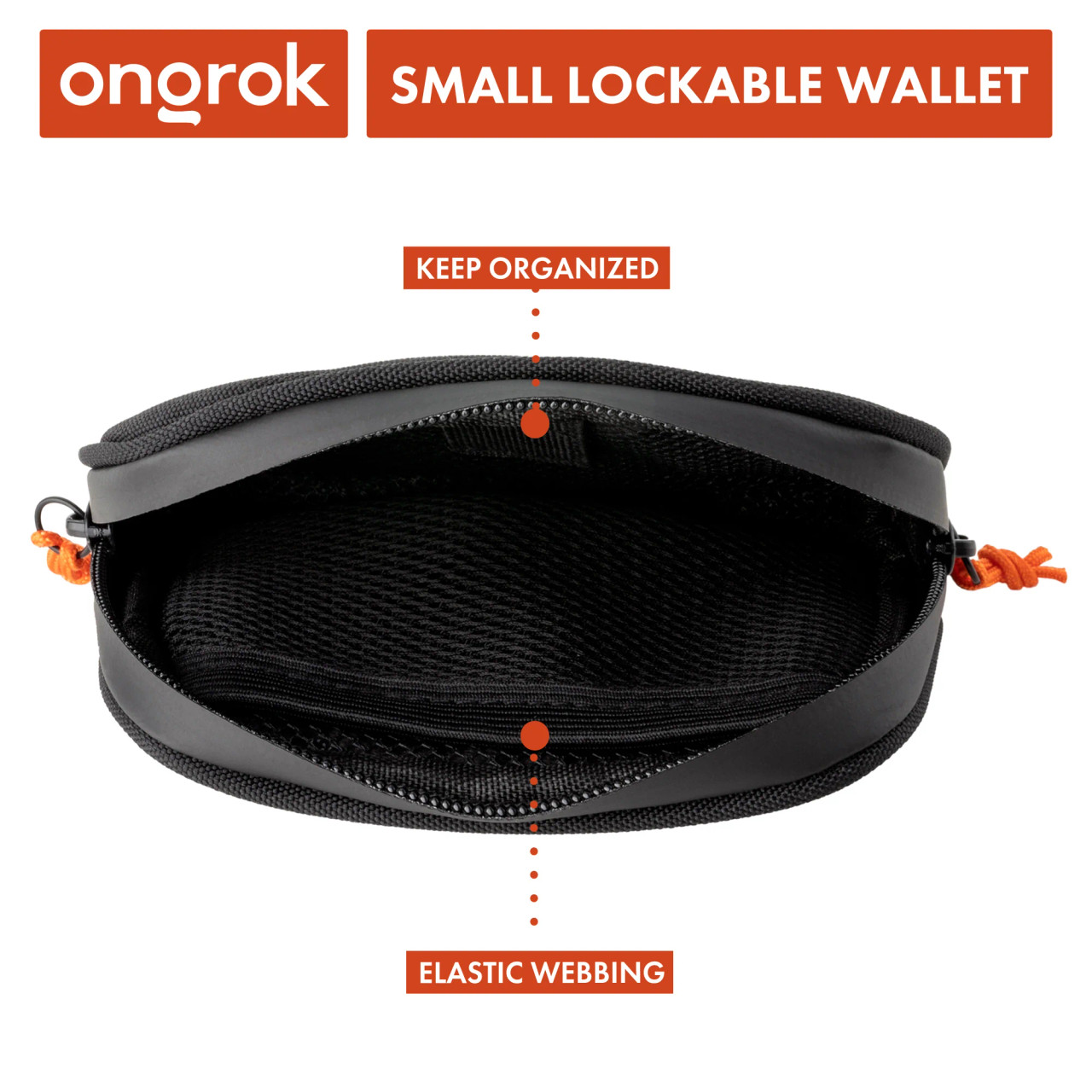 ONGROK - Smell Proof Carbon lined Wallet, Small 4 x 6", Black
