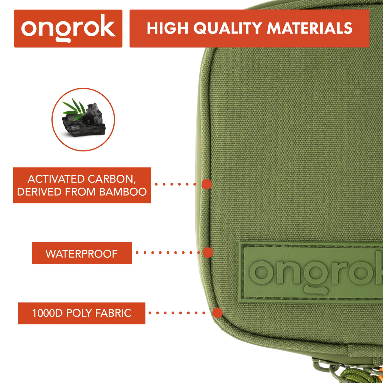 ONGROK - Smell Proof Carbon lined Wallet, Small 4 x 6", Green
