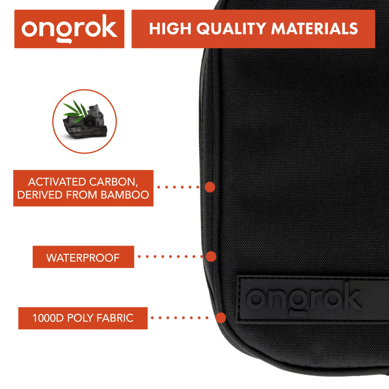 ONGROK - Smell Proof Carbon lined Wallet, Medium 5 x 8", Black
