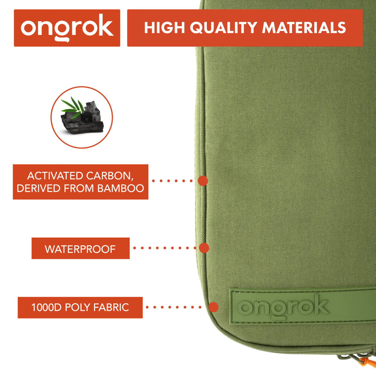 ONGROK - Smell Proof Carbon lined Wallet, Large 6 x 11", Green
