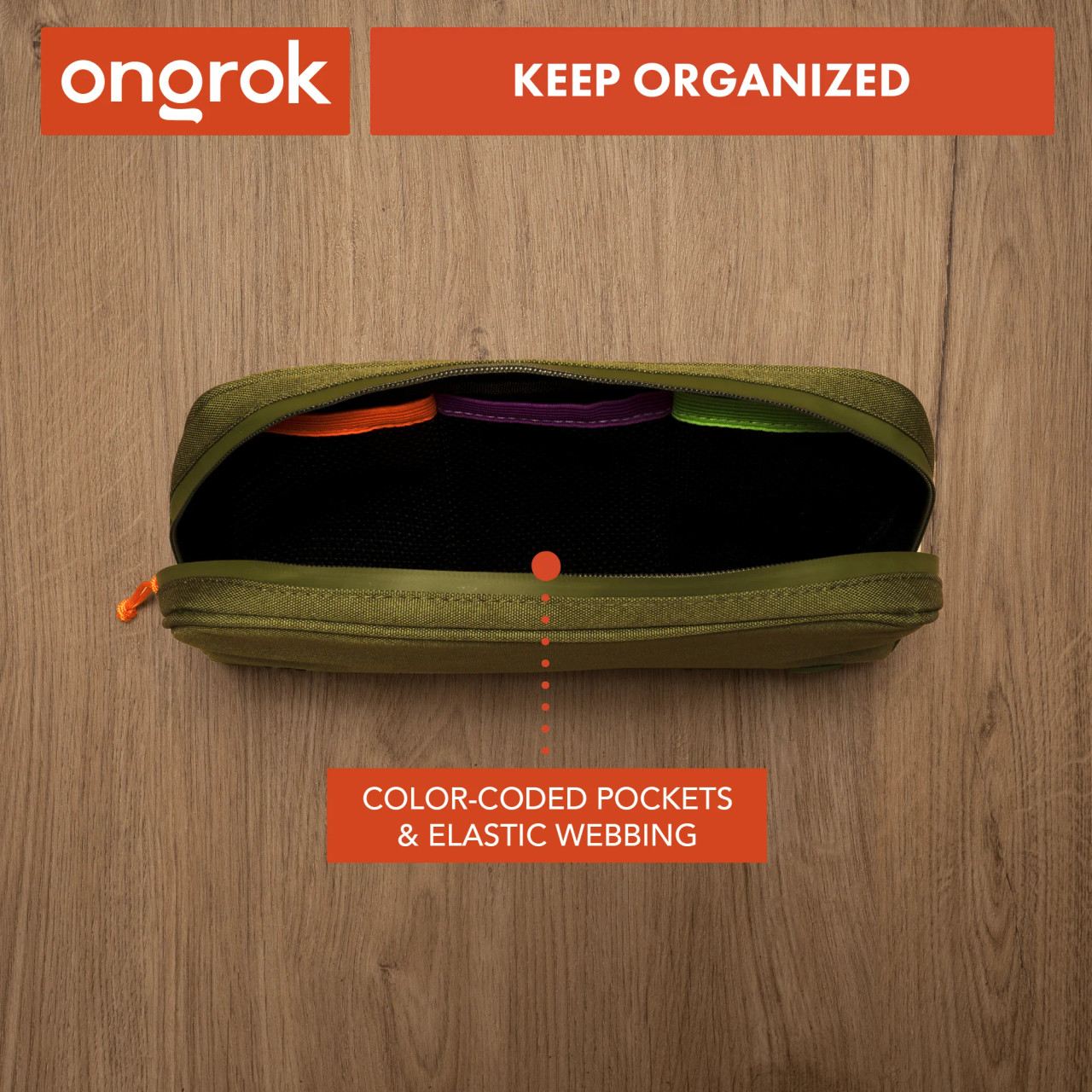 ONGROK - Smell Proof Carbon lined Wallet, Large 6 x 11", Green